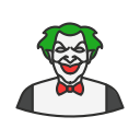clown, halloween, joker, killer svg vector icon