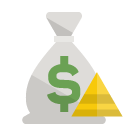 money,bag,pyramid icon