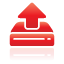 drive, hard, red, upload icon