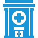 hospital,blue icon