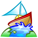 boat, browser, earth, world icon