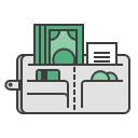 cash, checkout, credit card, journey, money, travel, wallet svg vector icon