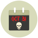 calendar, halloween, october 31 svg vector icon