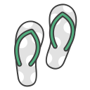 flats, flip flops, journey, sandals, summer, travel, vacation svg vector icon