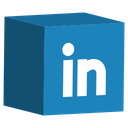 cube, linkedin, media, set, social icon