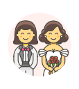 gown, lesbian, suit, wedding svg vector icon