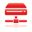 drive, hard, network, red icon