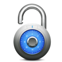 blue unlock, unlock icon