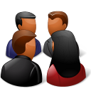 dark, group, meeting icon