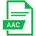aac, document, extension, format, paper svg vector icon