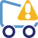shoppingcart, warning icon