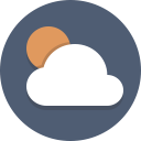 cloud, cloudy, sun, weather svg vector icon