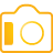 basic, camera, yellow icon
