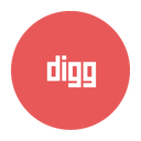 circular, digg, modern, red icon