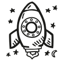astronomy, launch, rocket, space, space craft, space ship svg vector icon