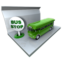 bus, public transportation, stop icon