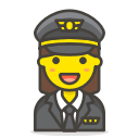 1, pilot, woman svg vector icon