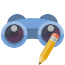 binoculars,pencil icon