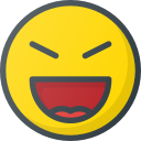 emoji, emote, emot, emot, evil, laugh svg vector icon