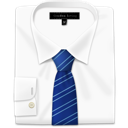 blue, shirt, stripes, tie, with icon