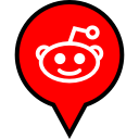 logo, pin, reddit svg vector icon