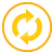 basic, button, synchronize, yellow icon