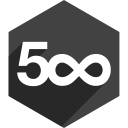 500, hexagon, media, pixel, shadow, social svg vector icon