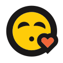 emoji, emot, heart, kiss, kissy face, love svg vector icon