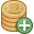 coin,stack,gold,add,pay,payment,plus,cash,currency,money,check out,credit card icon