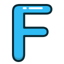 alphabet, blue, f, letter, letters svg vector icon
