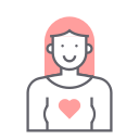 avatar, female, girl, heart, love, valentine, woman svg vector icon