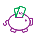 , money, money box, pig svg vector icon