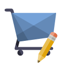 shoping,cart,pencil icon