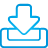 basic, blue, inbox icon