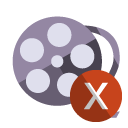 film,reel,cross icon
