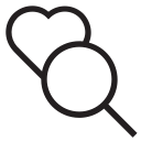 heart, like, liked, loupe, search svg vector icon