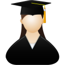 female, graduate, woman icon