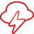 basic, red, thunder, weather icon