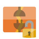 disconnect,vertical,lock,open icon