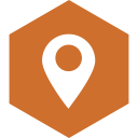 hexagon, location, media, social svg vector icon