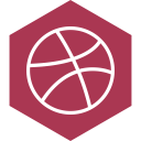 dribbble, hexagon, media, social svg vector icon