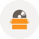 box, box open, cd rom, dvd rom, package, software svg vector icon
