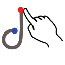 d, gestureworks, letter, lowercase, stroke icon