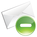 delete, email, green icon