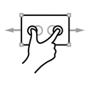 finger, gestureworks, horizontal, scale, two icon