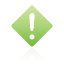 diamond, exclamation, green icon