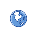 earth, globe, map, notification svg vector icon