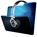 folder, headphone, music icon