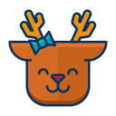 deer, emoji, emot, happy, reindeer, smile svg vector icon