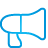 basic, blue, megaphone icon